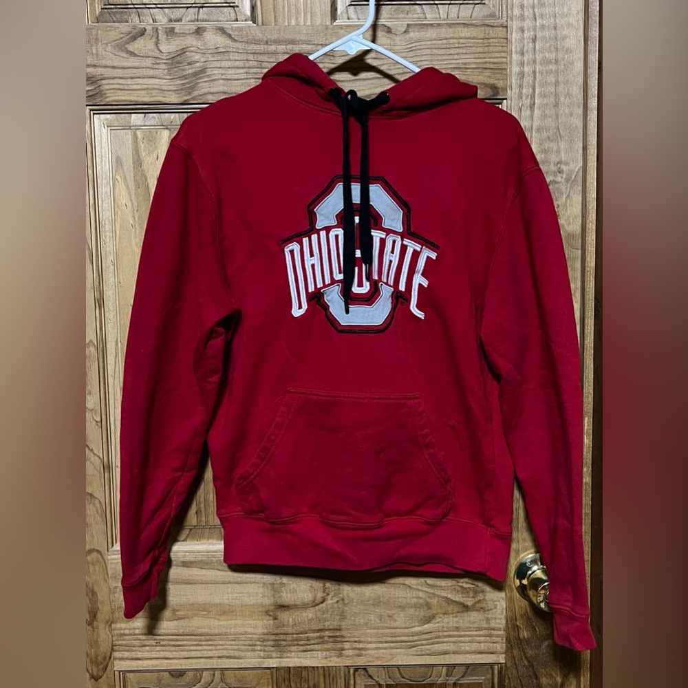 Ohio State University Authentic Apparel Varsity Football Red Hoodie Mens Size S